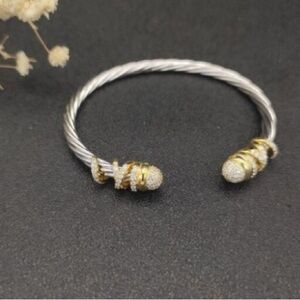David Yurman Silver and Gold Cable Bracelet